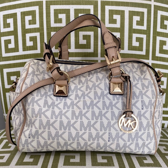 SOLD! 3 PC! Michael Kors Grayson Monogram Chain Satchel & Saffanio Zip Wallet - Picture 3 of 12
